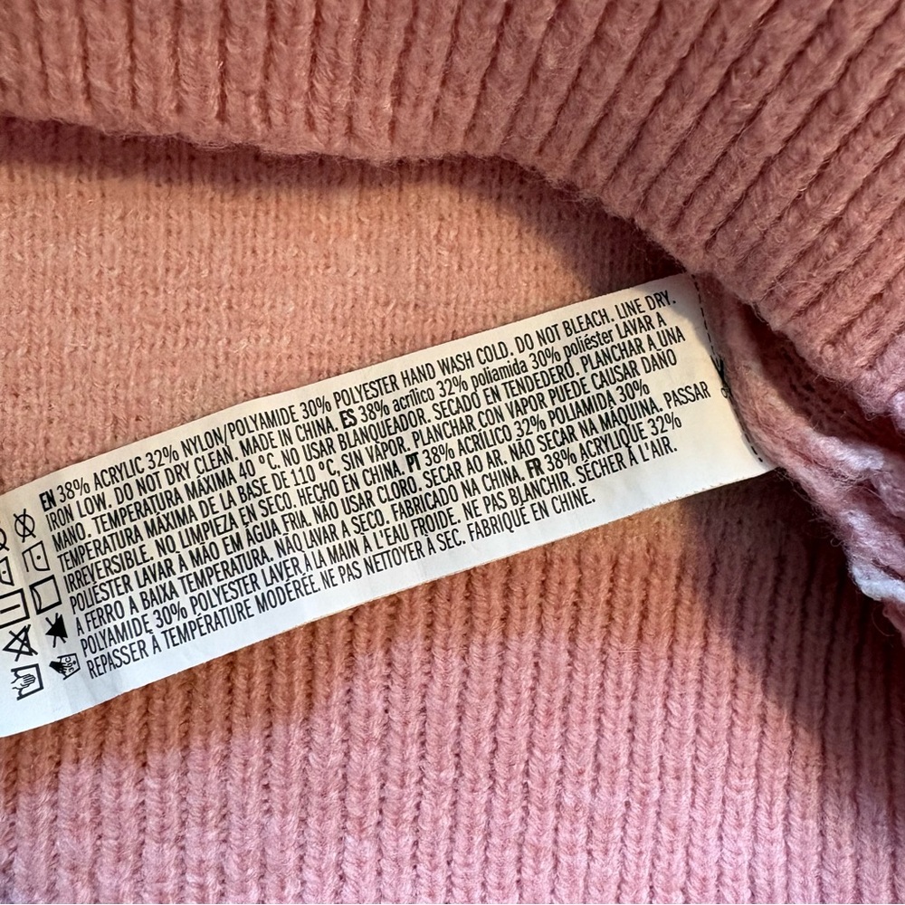 Forever 21 Pink & White Miles of Smiles Knit Pullover Sweater Size Small - Picture 9 of 13